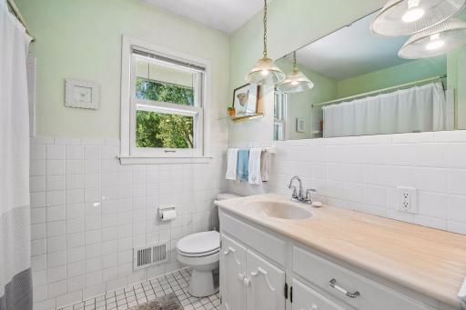 The upper level also has an additional full bathroom