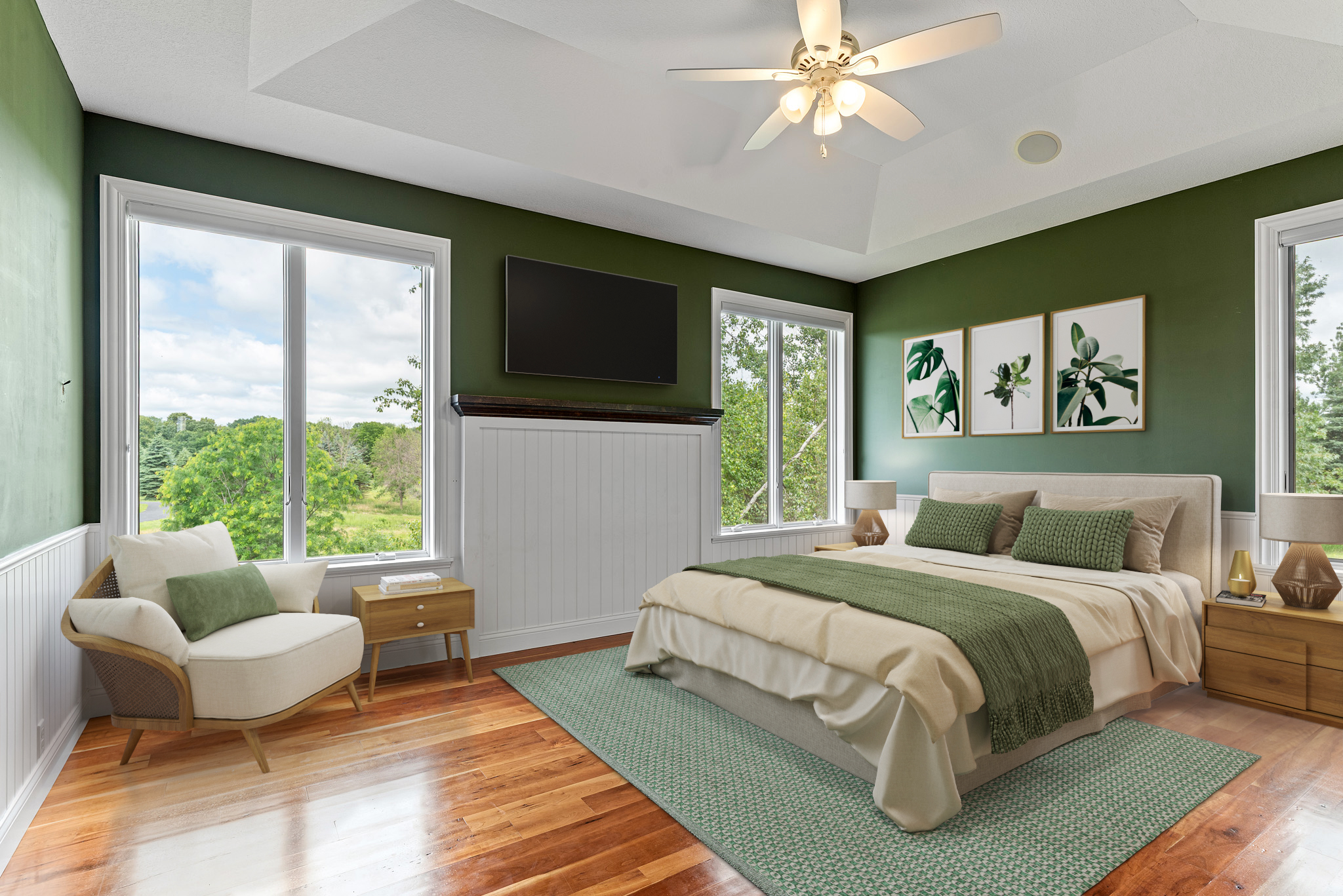 Virtually Staged Primary Bedroom