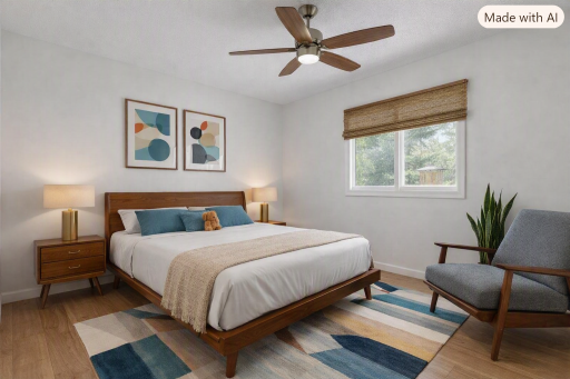 Second main floor bedroom- virtually staged