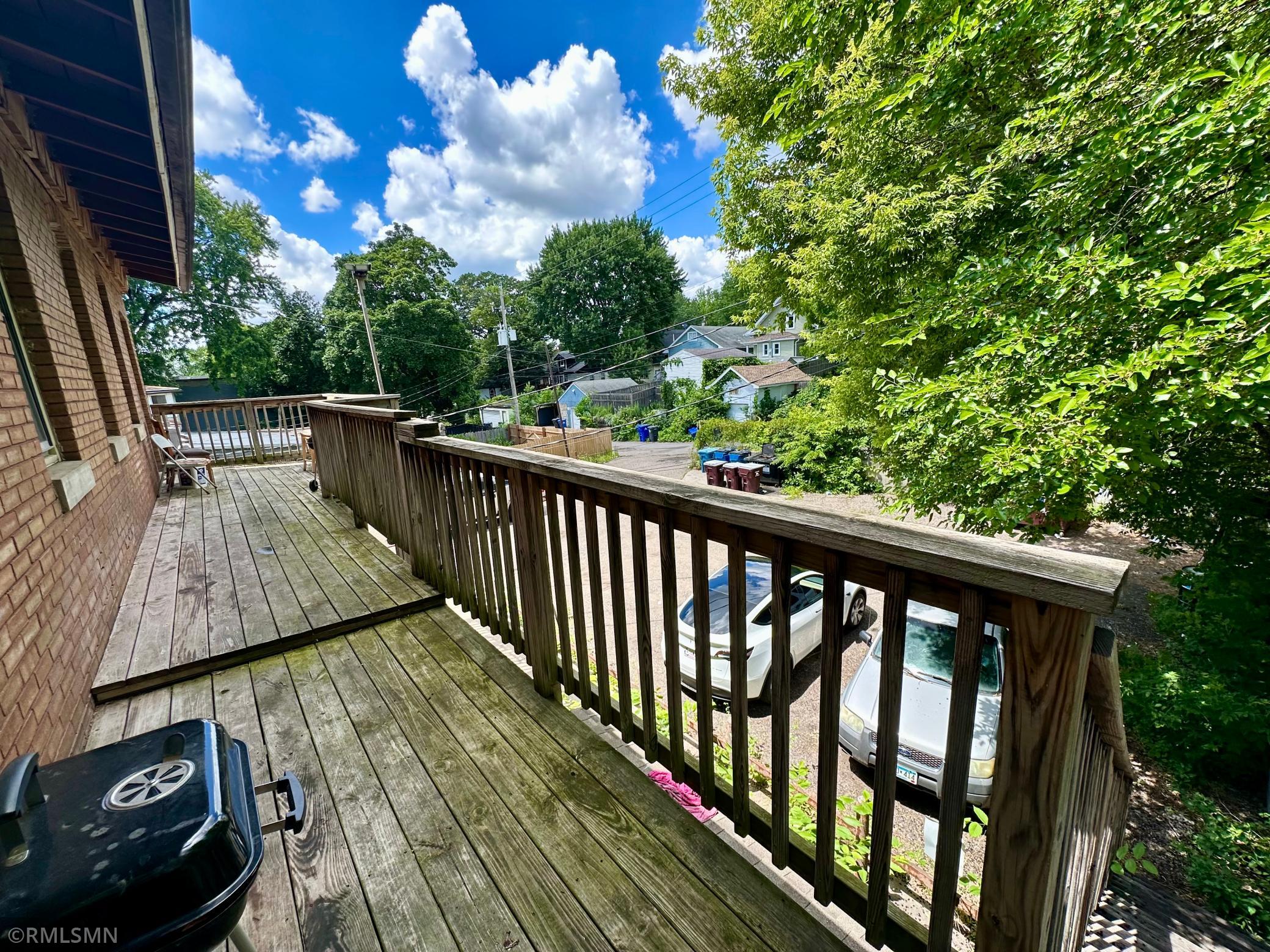 Shared Back Deck - overlooks parking lot