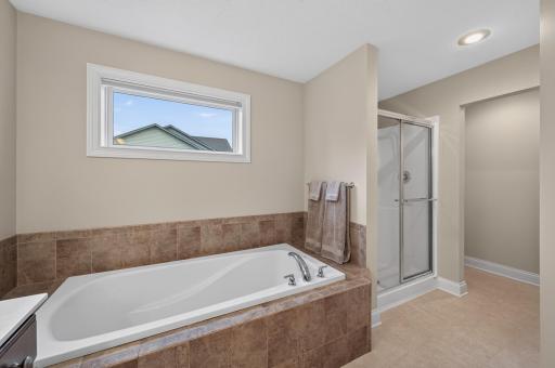 Here is an alternate view of the primary en-suite bathroom.