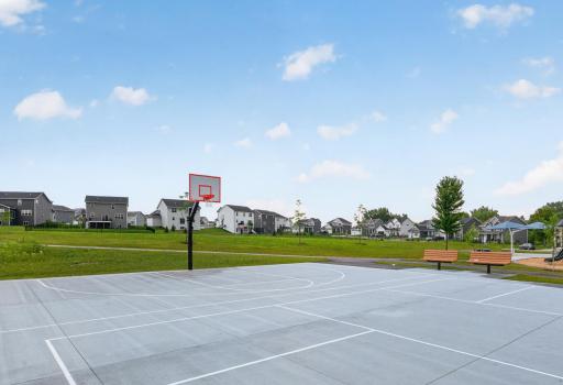 Challenge friends with a nearby outdoor basketball court designed for play of all ages.