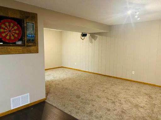Two sets of track lighting illuminate this space.