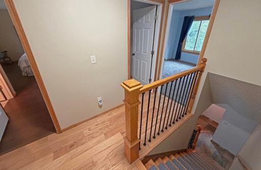 The upper level hall was also enhanced with the upgraded baluster, post & railing.