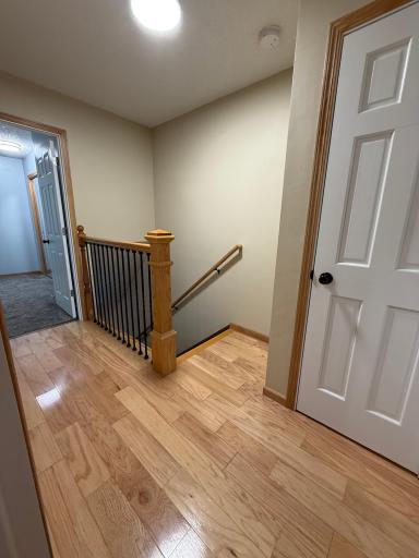 You'll find a handy linen closet and good flooring at the hallway.