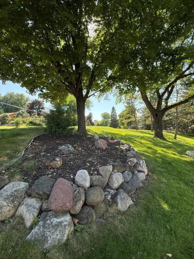 Decorative boulders were added for interest to the landscape.