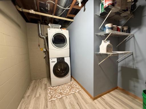 This laundry room is quite spacious and also houses the mechanicals.