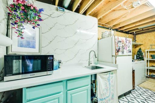 Basement Kitchenette and storage