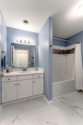 Hallway bath, just like the rest of the home has been updated.