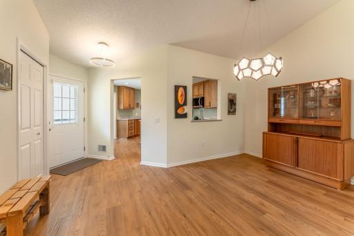 Dining room has plenty of room if needed for a larger table when entertaining.
