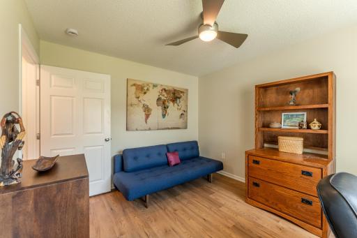 This 2nd bedroom also has new flooring and new lighting.
