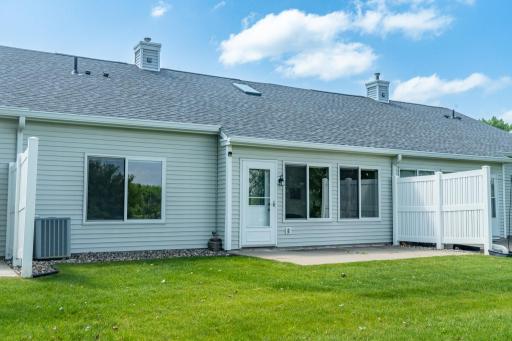 Low maintenance fences create privacy on the patio and protect your views of the lake.