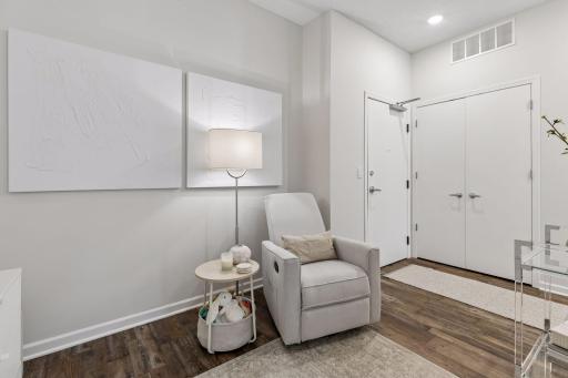 The condo entrance is very near the elevator and the large closet is perfectly placed where you enter.