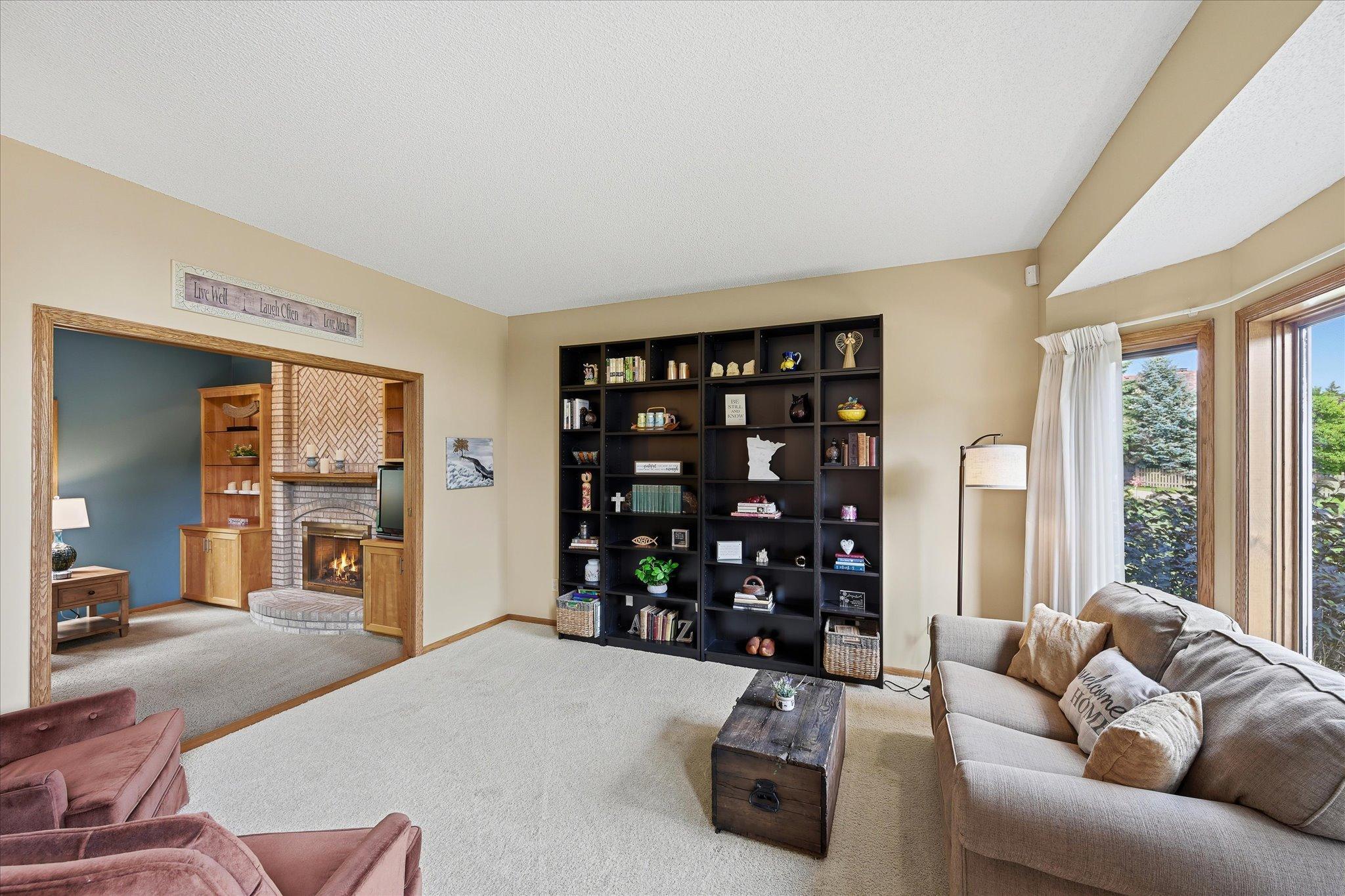 Natural light shines in.