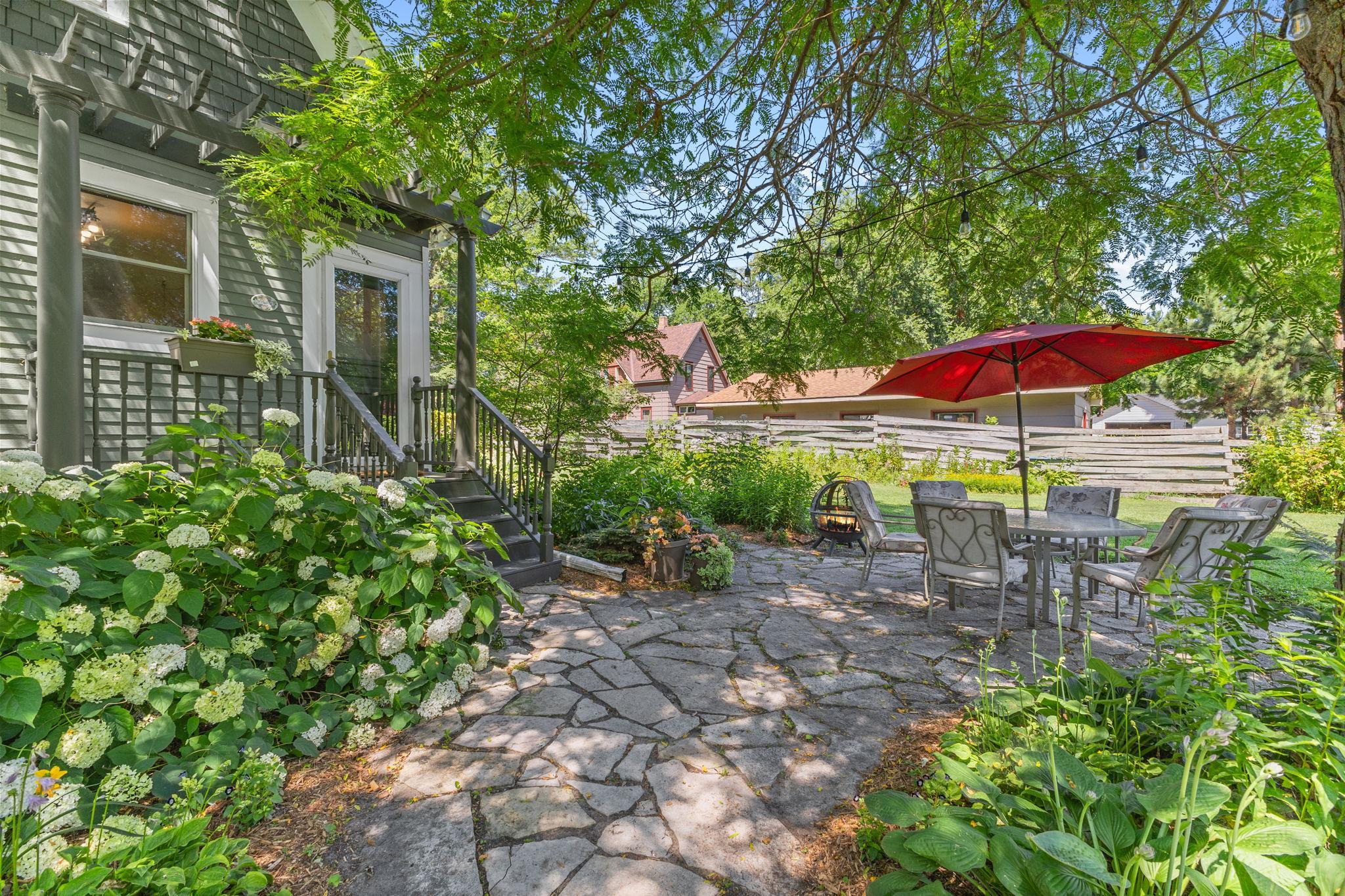 Stone patio for backyard relaxation