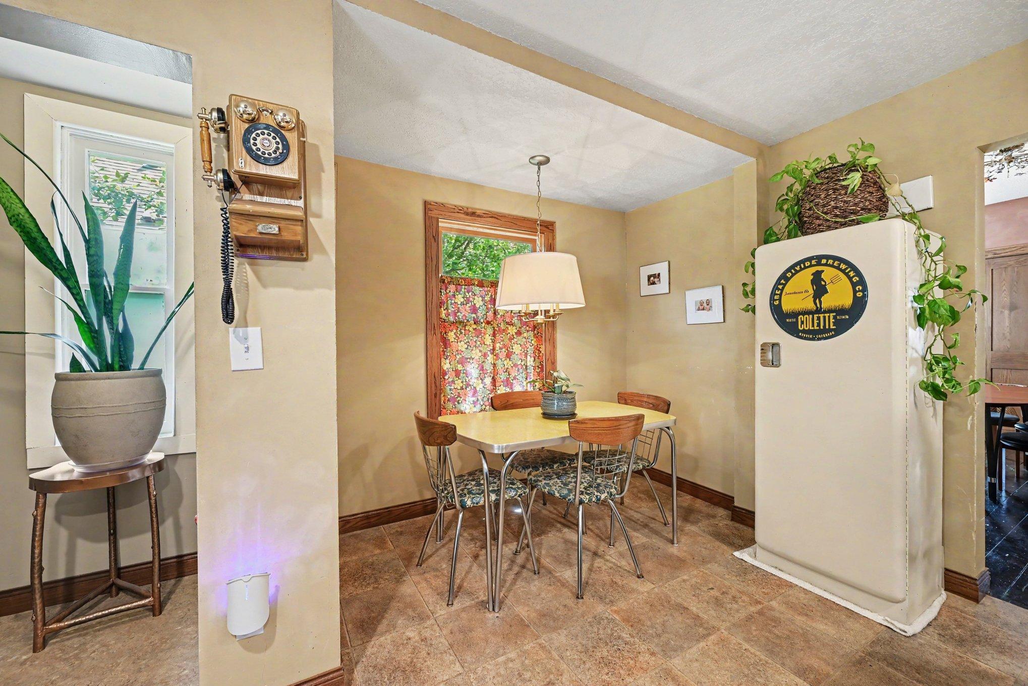 The eat-in dining area is a great addition for simple meals or folding clothes from the dryer.