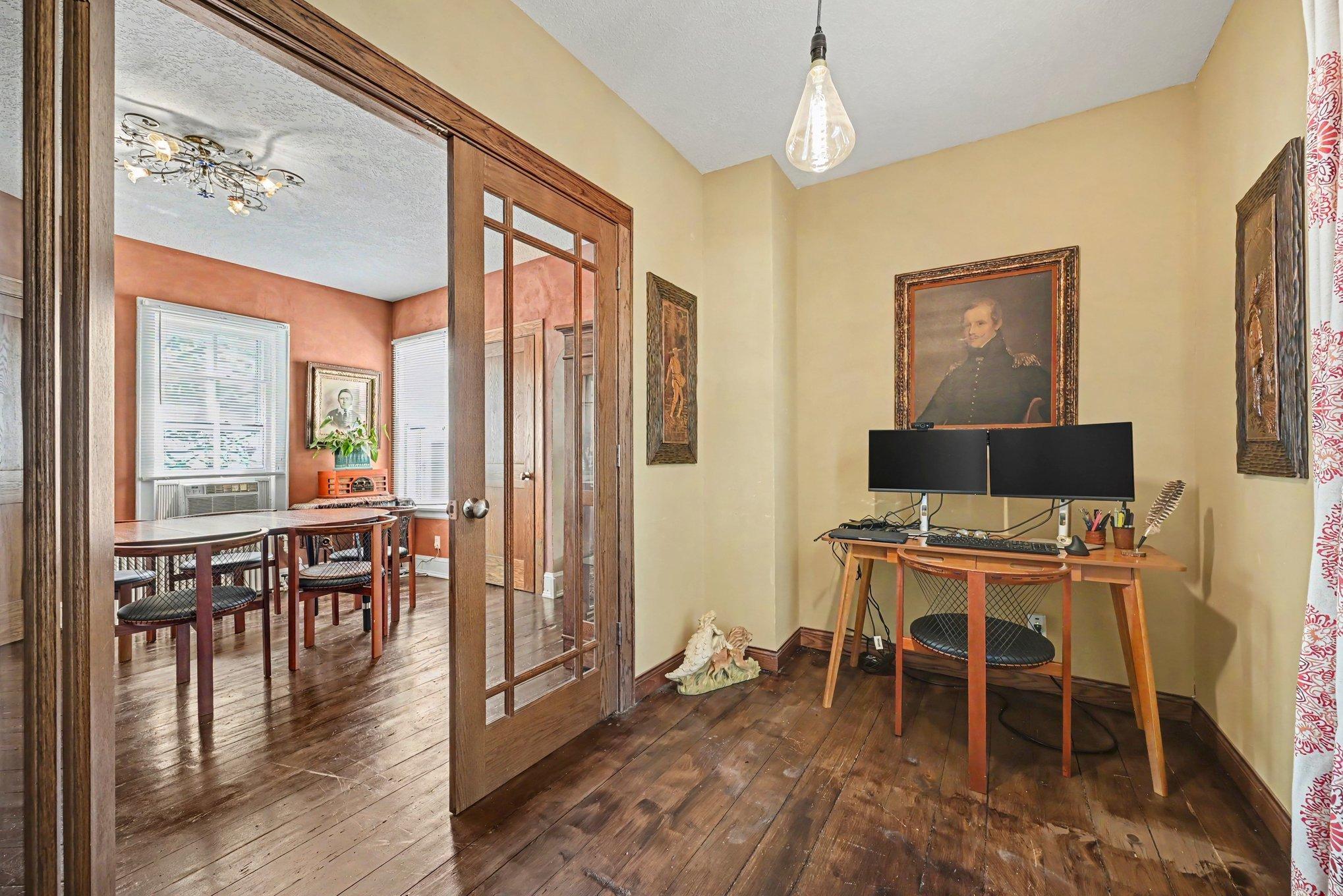 Used as an office now, but flexible for your uses. Has been used as a small third bedroom. A twin bed fits nicely in this room.
