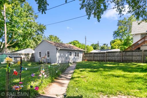 Detached 2 car garage has access from the alley making it perfect for multiple uses.