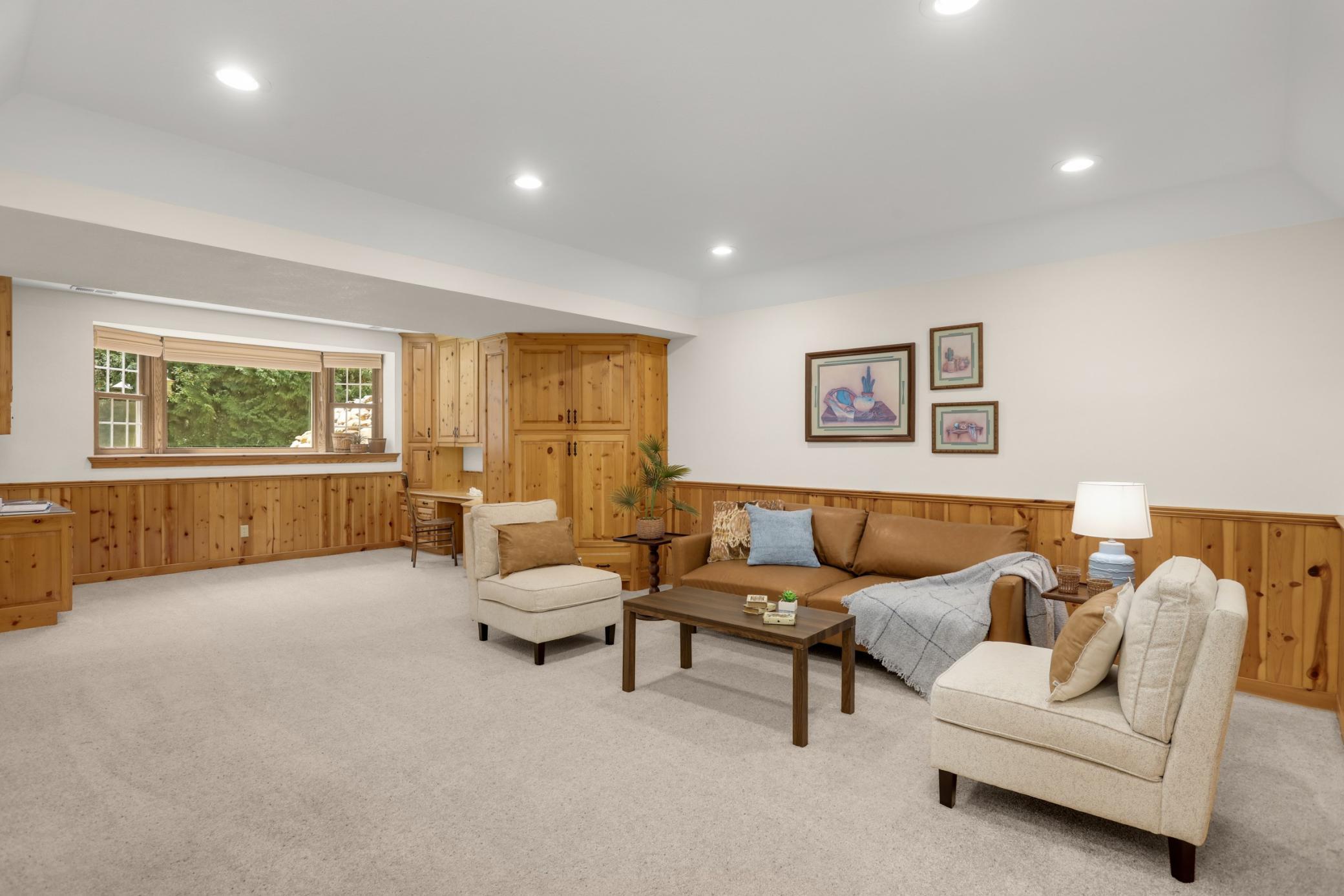 Bright & Spacious Lower Level Family Room!