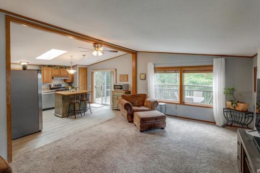 Kitchen leads out to the deck to enjoy your morning coffee!