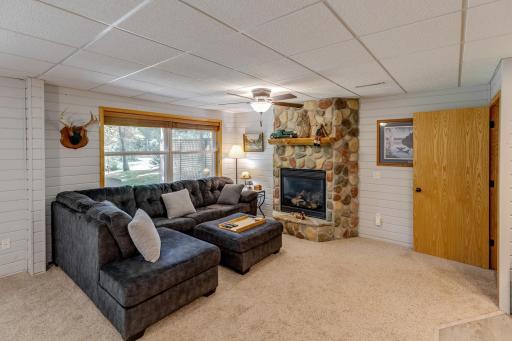 Beautiful gas burning fireplace in the lower-level walk out.