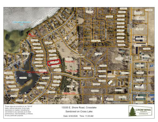 Sandcrest on Crosslake plat map ~ easy access to all the amenities!