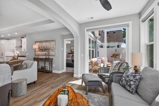 The sliding doors lead to your own private patio.