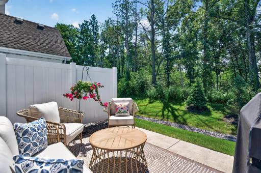 A view of the woods from the patio.