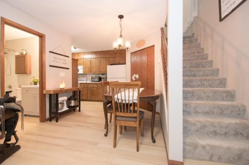 Dining area between living room and kitchen