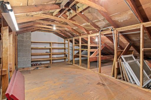 Incredible storage space over the garage.