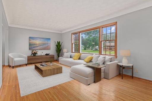 Virtually staged living room