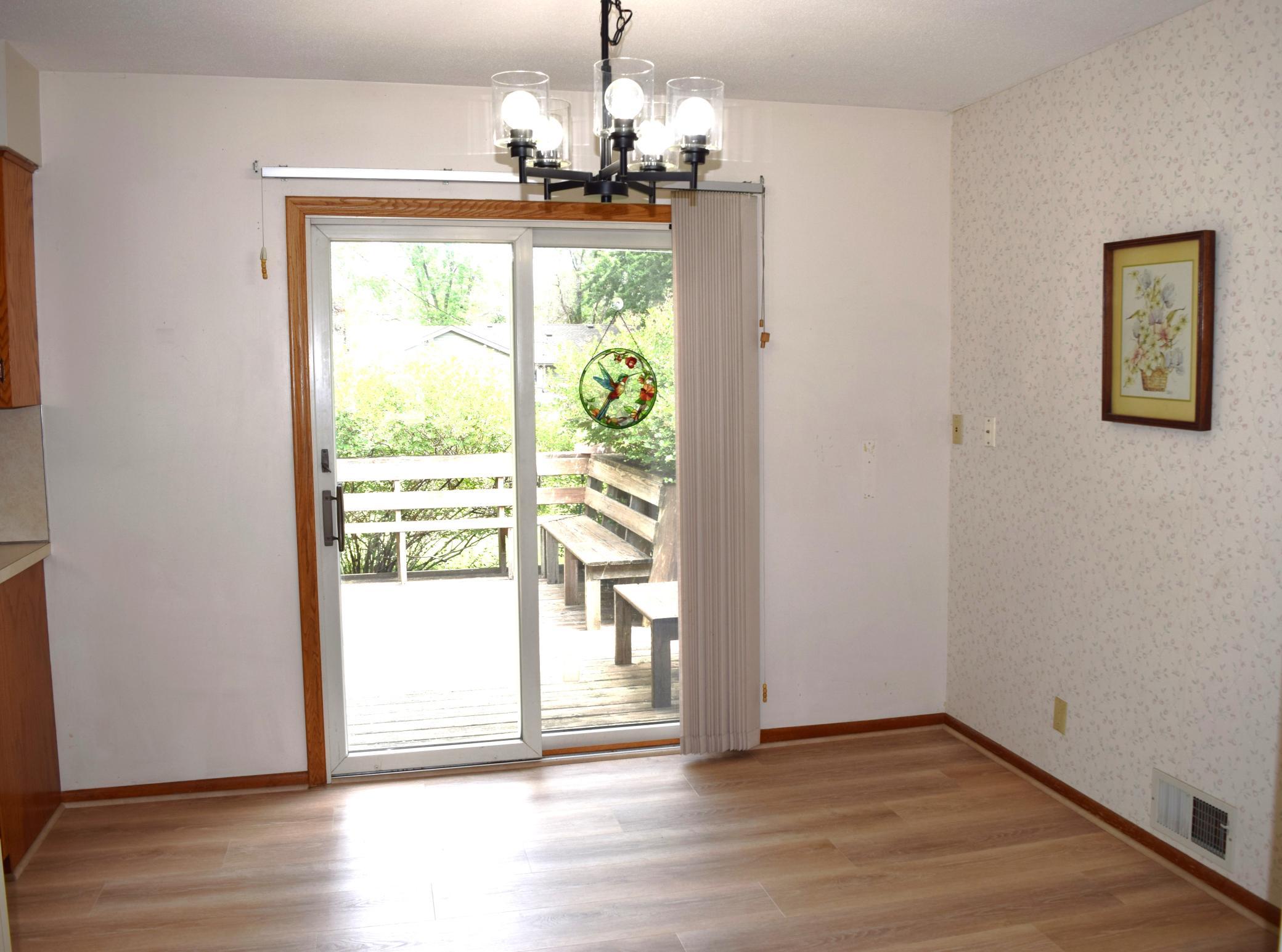 The Dining room has a sliding glass door that walks out to the 20 x 16 foot deck!