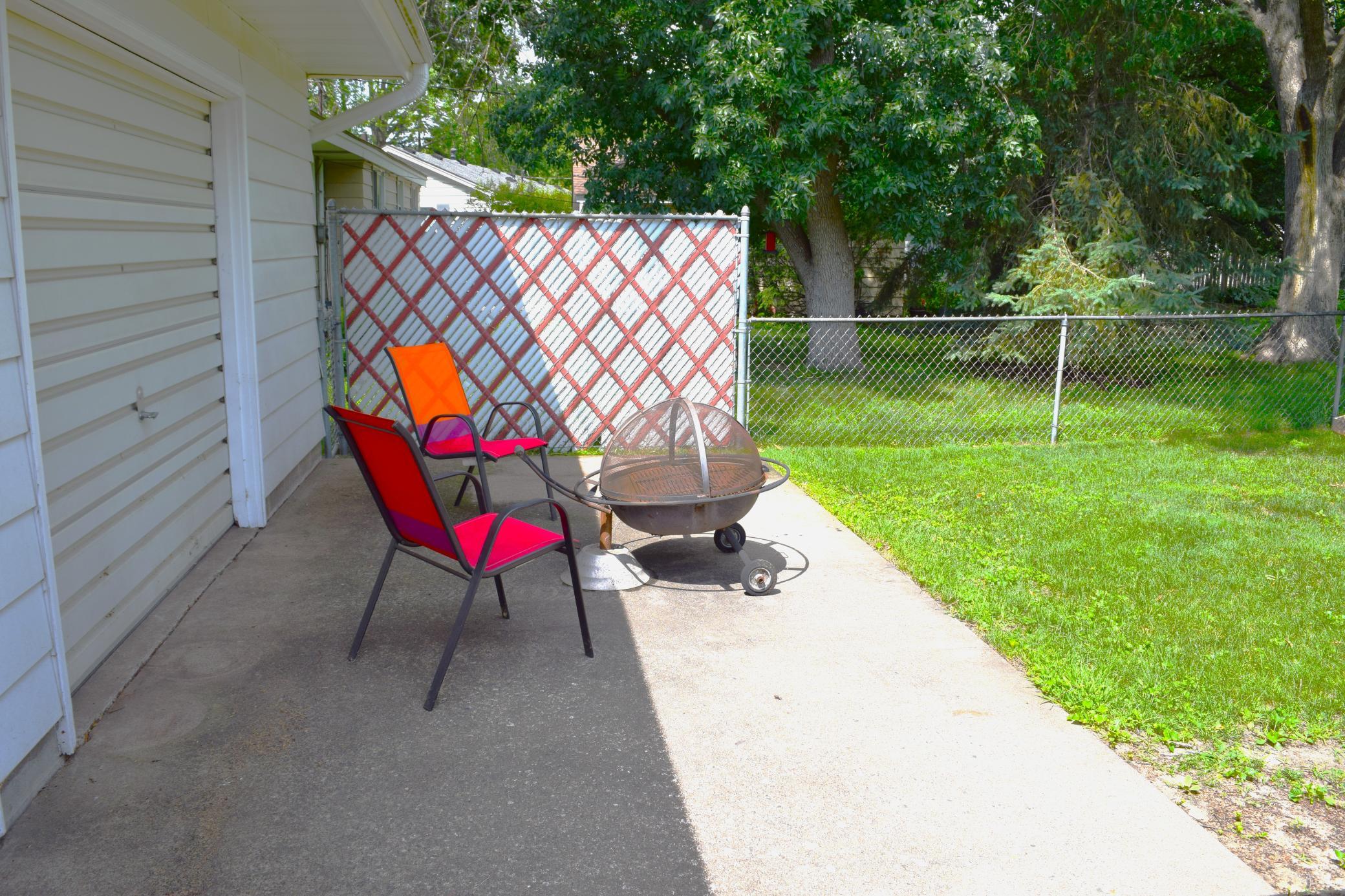 Another view of the patio and fire pit area!