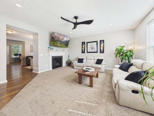 Spacious family room with large windows and plenty of natural lighting