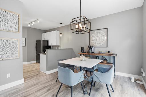The home offers LVP flooring in the dining and kitchen area and updated light fixtures.
