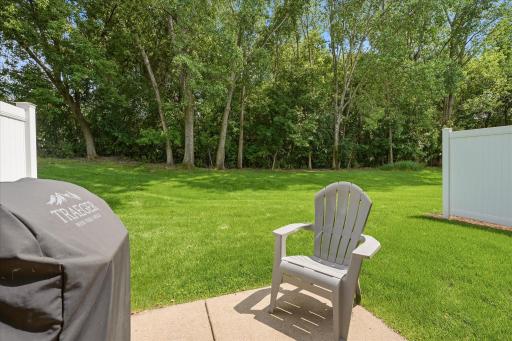 You don't back up to another townhome here! Lots of privacy and mature trees in the back area.