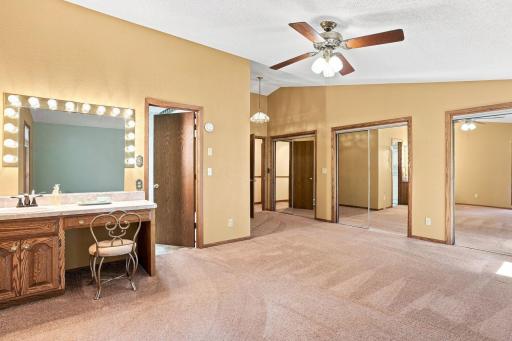 Powder area, double closets, primary bedroom