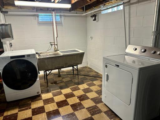 Large Laundry Area - Sale Includes Clothes Washer and Clothes Dryer.