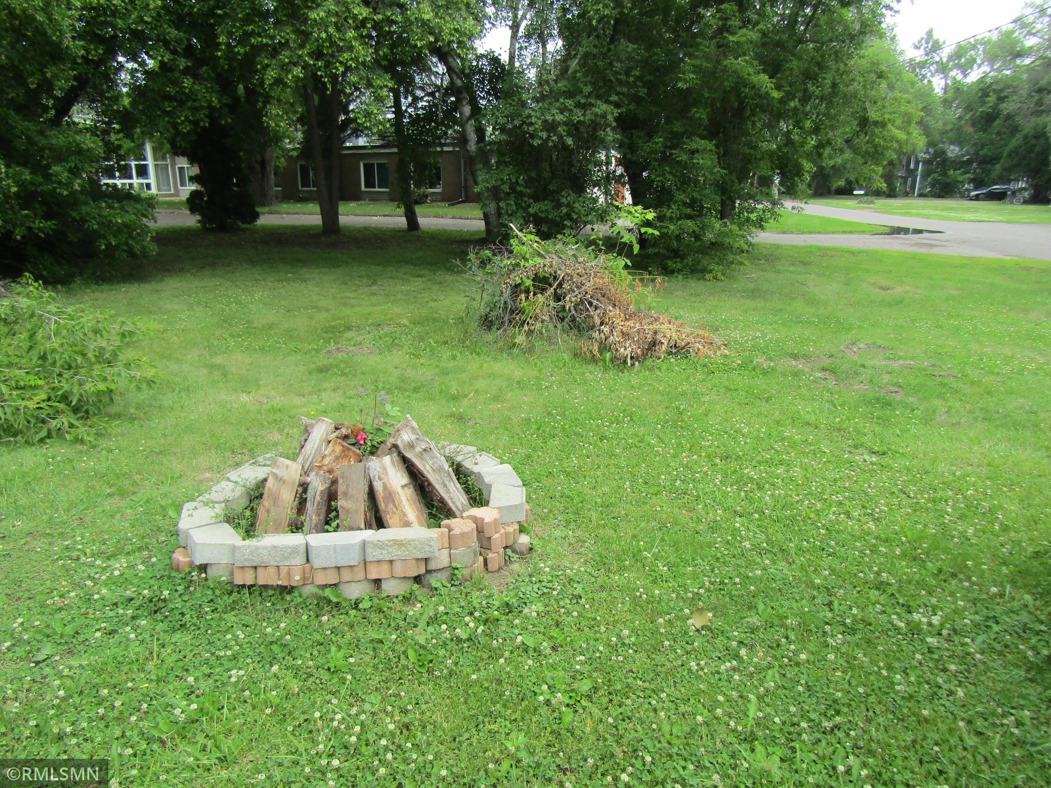 Back yard with a Fire Pit