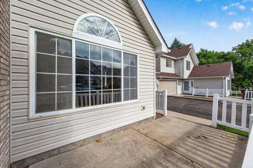 Private front patio, perfect for morning coffee, container gardening, or relaxing outdoors.