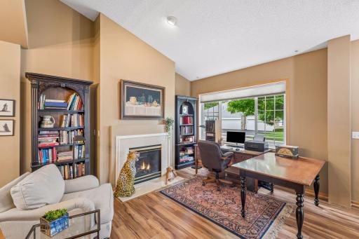 Living Room with Fireplace - ready for another season.