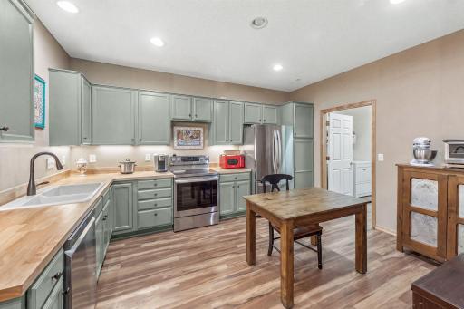 Newer SS Appliances & New Butcher block counters.