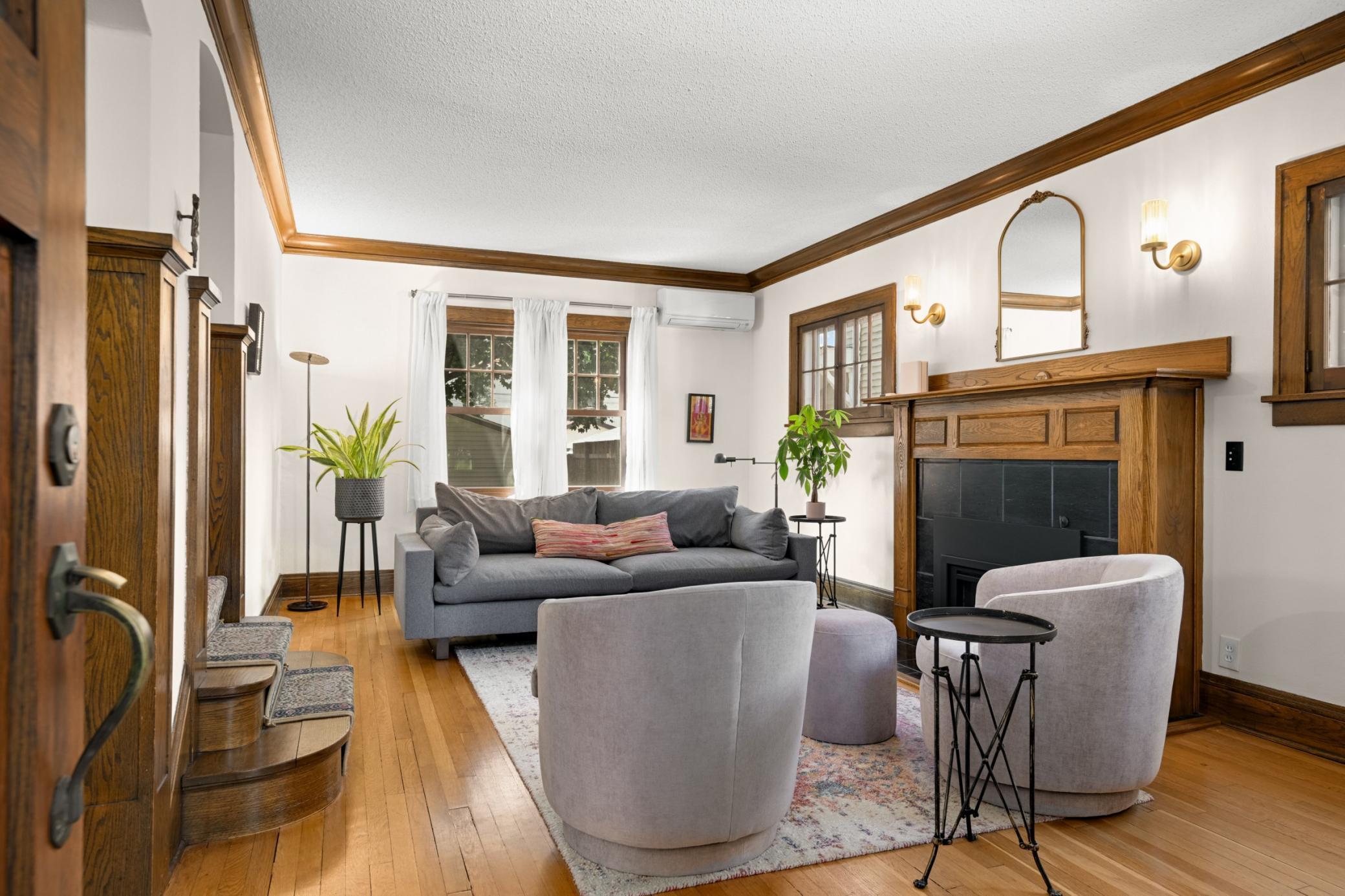 Great light fills the living room