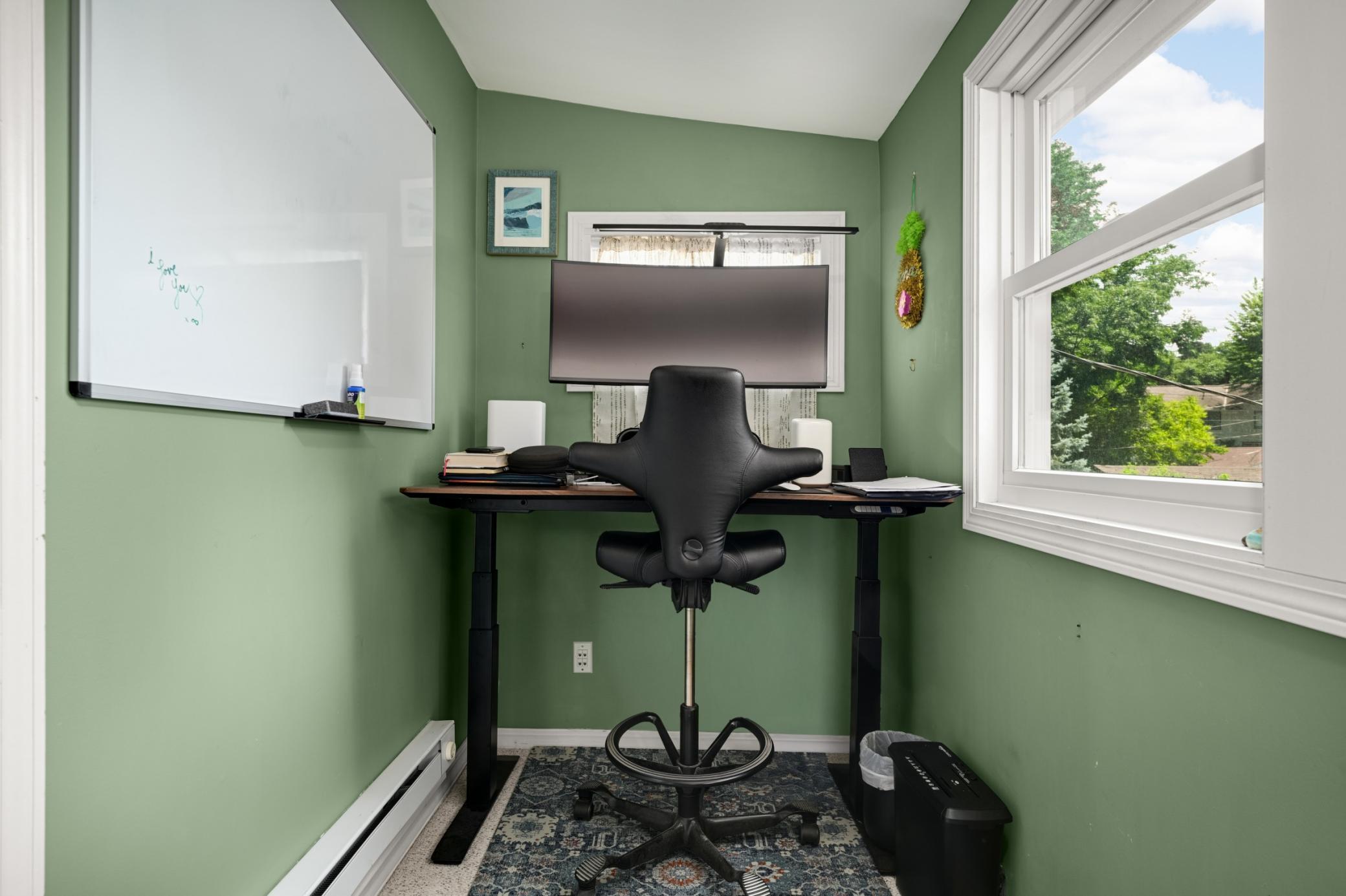 Dedicated office space in upper level