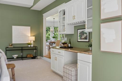 Bar area with area for a wine refrigerator