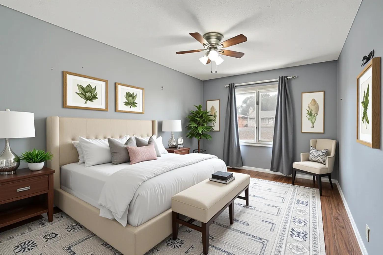 Virtually staged bedroom 2