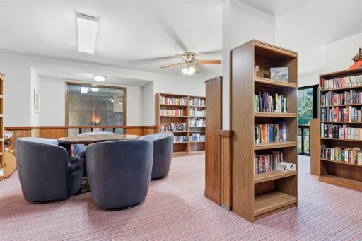 Library; designed for both relaxation and discovery, this resident library offers a welcoming space to enjoy a good book and connect with neighbors.