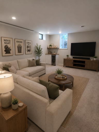 Spend family time in your lower level entertainment room which can be reconfigured as a game room with beverage station. Virtually staged.
