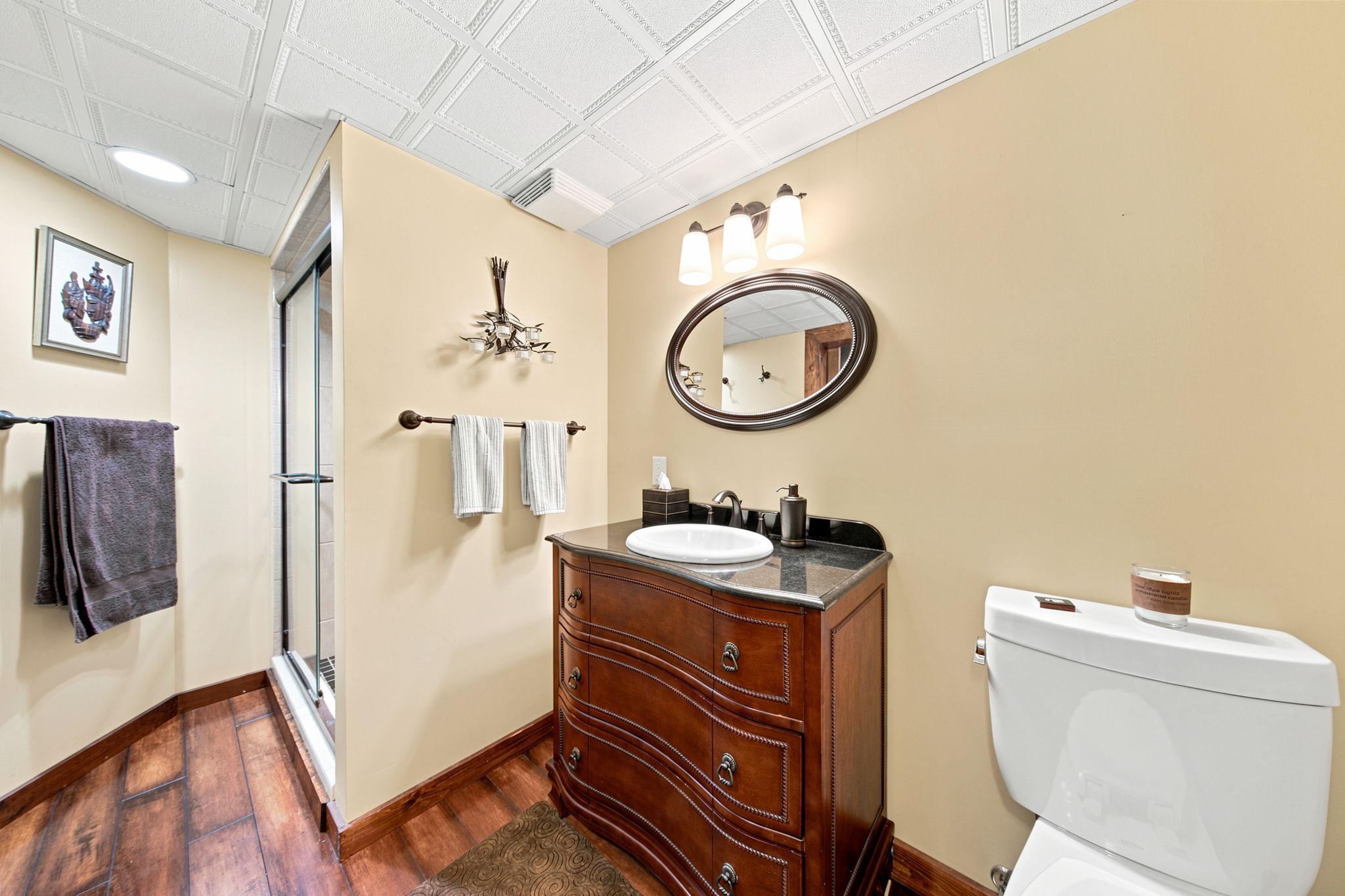 Lower level 3/4 bath