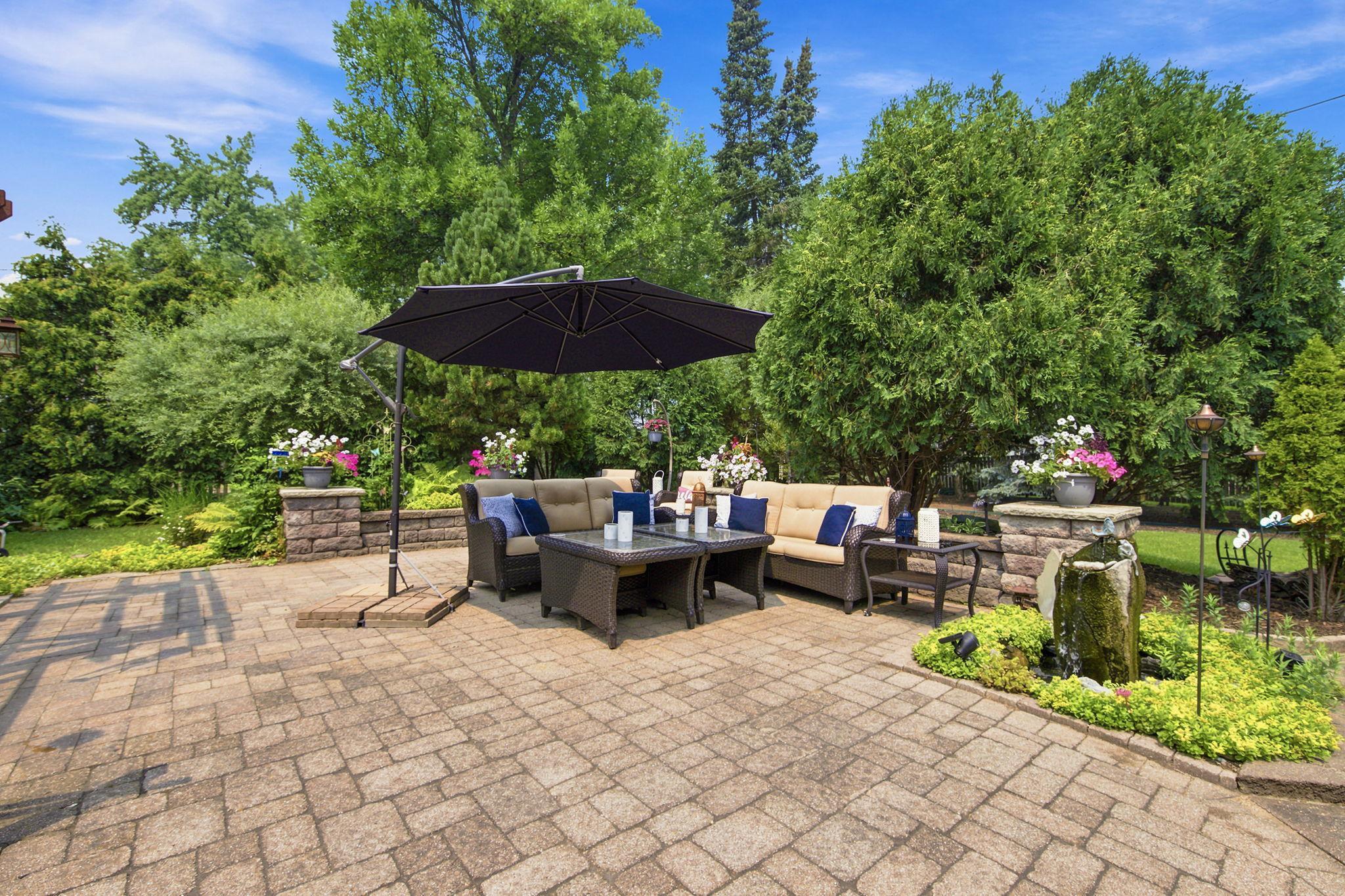 The lovely patio completes the outdoor living space